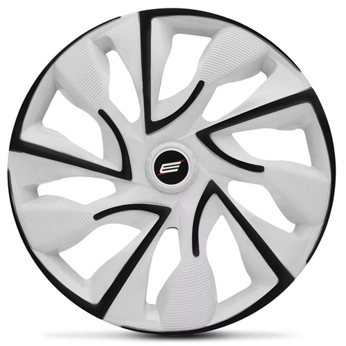 Calota Esportiva Ds4 Black White Aro 13 Universal Encaixe Branco e Preto