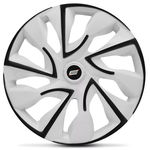 Calota Esportiva Ds4 Black White Aro 13 Universal Encaixe Branco E Preto