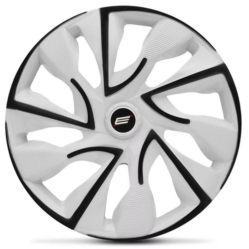 Calota Esportiva Ds4 Black White Aro 13 Universal Encaixe Branco e Preto