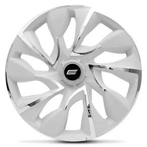 Calota Esportiva DS4 White Chrome Aro 13 Encaixe Branco e Cromado Unitário