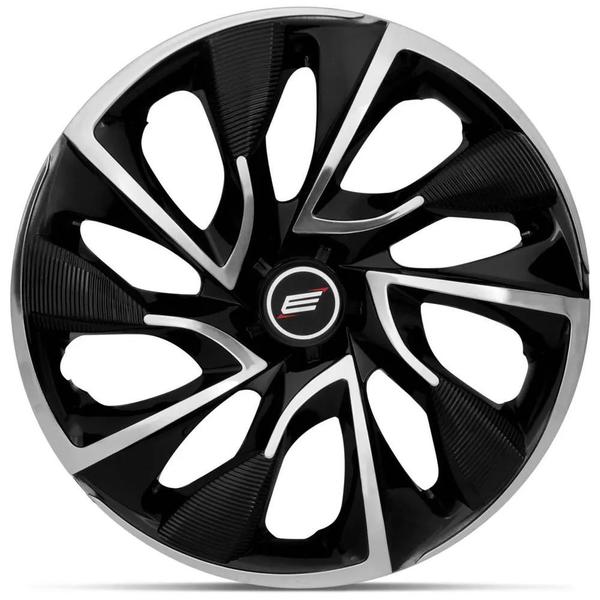 Calota Esportiva Modelo DS4 Aro 14 Sport Black Chrome Elitte