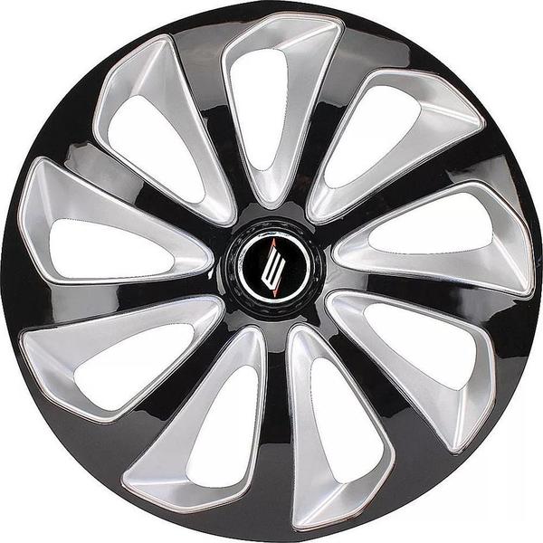 Calota Esportiva Modelo Velox Aro 14 Black Silver Elitte