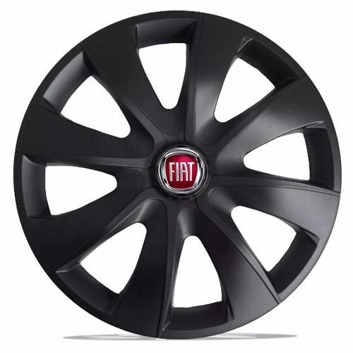 Calota Esportiva Preta Prime Fosca Fiat Aro 13 Uno Palio