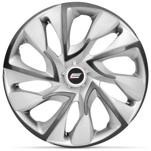 Calota Esportiva Tuning Ds4 Silver Cup Aro 14 Prata Furação 4x100 4x108 Universal