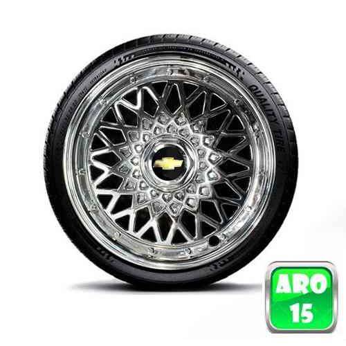 Calota Jogo Aro15 Réplica Bbs Cromada Onix Cobalt Spin 4pçs