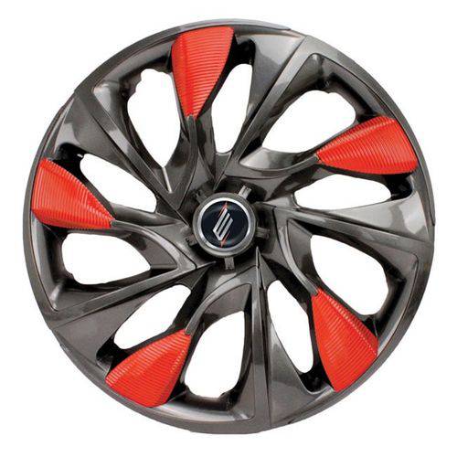 Calota Universal Modelo Ds5 Aro 14´´ Graphite/Red Parafuso