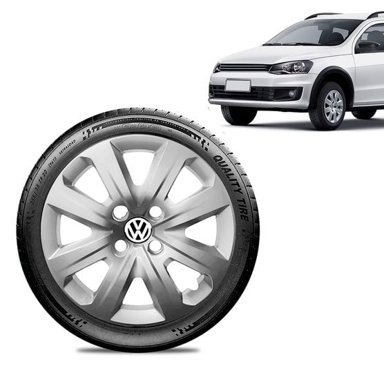 Calota Volkswagen Vw Saveiro 2014 15 16 Aro 14 Prata