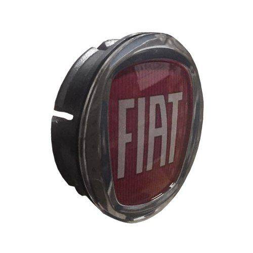 Calotinha Centro de Roda Fiat Punto 49mm Logo Cromo/vermelho