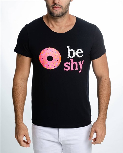 Camiseta Preta Donut Be Shy