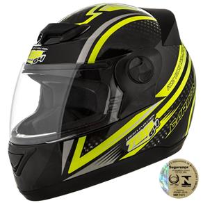 Capacete Integral com Viseira Evolution G4 Carbon Pro Tork - Selecione=Preto e Amarelo