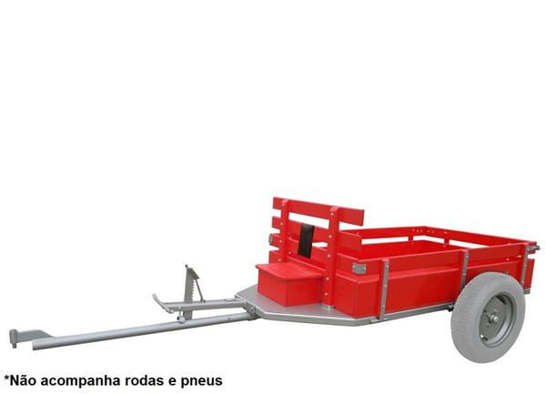 Carreta Simples 1600 R13 para Motocultivador Sem Pneus - Maquina Fort