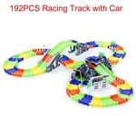 Chegada Nova Brilho Racing Track Set 28/96 / 144 / 192pcs Race Track com montagem de automóveis de incandescência Flexible Tracks Toy Veículo Para Kis presente