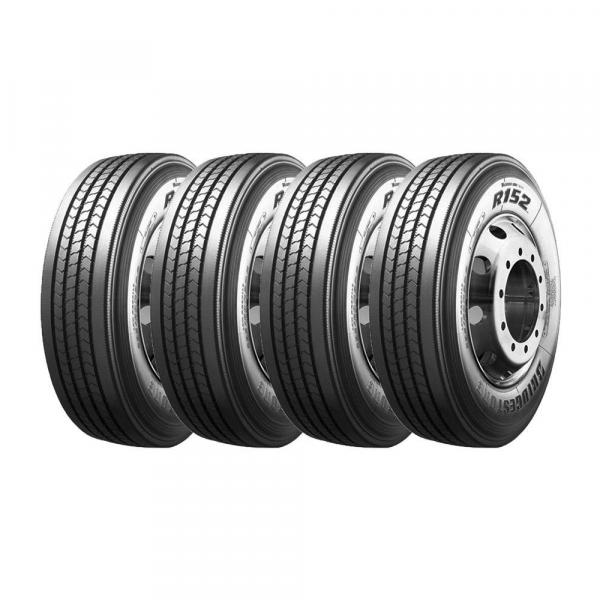 Combo com 4 Pneus 295/80R22,5 Bridgestone R152 Liso 152/148M 16 Lonas