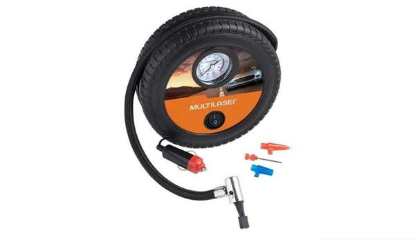 Compressor de Ar Roda 12v Vazão 15l + Min 150psi 3 Bicos Adaptadores - Au615 - Multilaser