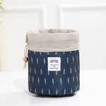 Cosmetic Bag Moda Drawstring Barrel Mulheres Cosmetic Bag Viagem Organizer Bag Oxford Feminino de Higiene Pessoal Wash Bra Caso Roupa Maquiagem