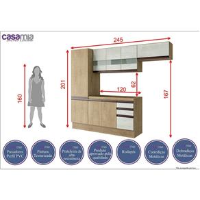 Cozinha Compacta 4 Peças Amália Casamia A2695 - BEGE