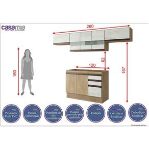 Cozinha Compacta 4 Peças Amália Casamia A2697 - BEGE