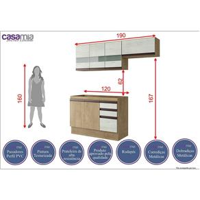 Cozinha Compacta 3 Peças Amália Casamia A2698 - BEGE