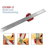 CX300-2 liga de alumínio 300 milímetros Escala Medida Scribing Régua Madeira T-tipo Buraco Régua Marcação Ferramentas ferramenta de mão Set