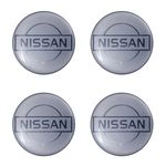 Emblemas De Alumínio Resinado Nissan Prata