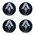 Emblemas De Alumínio Resinado Renault Preto