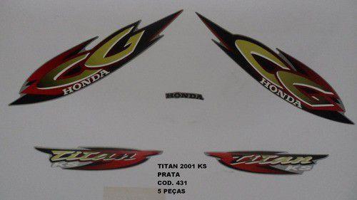 Faixa Cg 125 Titan Ks 01 - Moto Cor Prata - Kit 431 - Jotaesse