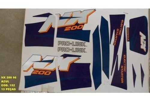 Faixa Nx 200 96 - Moto Cor Azul (152 - Kit Adesivos) - Jotaesse