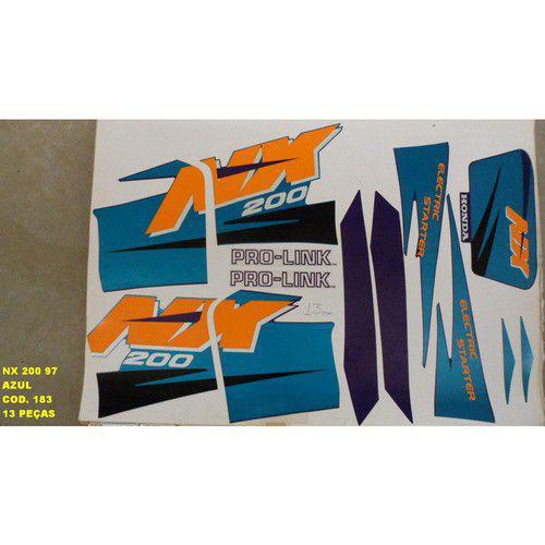 Faixa Nx 200 97 - Moto Cor Azul (183 - Kit Adesivos) - Jotaesse