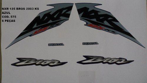 Faixa Nxr 125 Bros Ks 03 - Moto Cor Azul - Kit 575 - Jotaesse