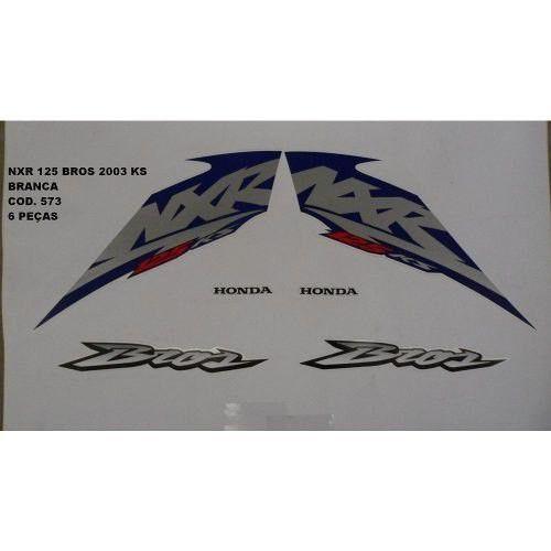Faixa Nxr 125 Bros Ks 03 - Moto Cor Branca - Kit 573 - Jotaesse