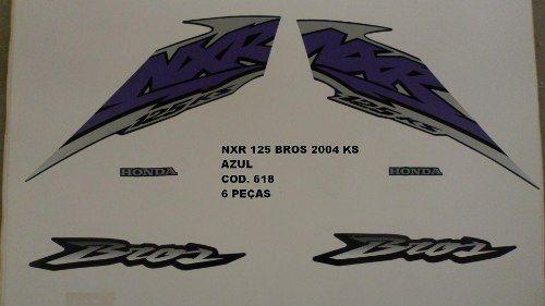 Faixa Nxr 125 Bros Ks 04 - Moto Cor Azul - Kit 618 - Jotaesse