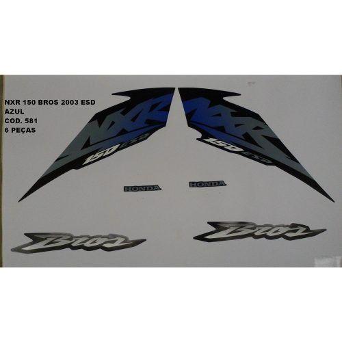 Faixa Nxr 150 Bros 03 - Moto Cor Azul (581 - Kit Adesivos) - Jotaesse
