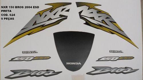 Faixa Nxr 150 Bros 04 - Moto Cor Preta - Kit 624 - Jotaesse