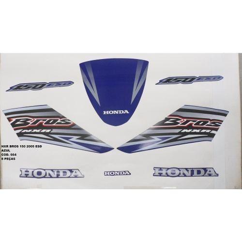 Faixa Nxr 150 Bros 05 - Moto Cor Azul 664 - Kit Adesivos - Jotaesse