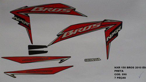 Faixa Nxr 150 Bros Es 10 - Moto Cor Preta - Kit 890 - Jotaesse