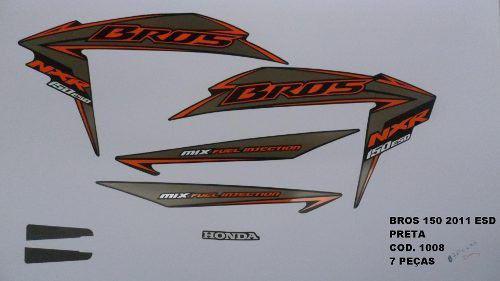 Faixa Nxr 150 Bros Esd 11 - Moto Cor Preta - Kit 1008 - Jotaesse