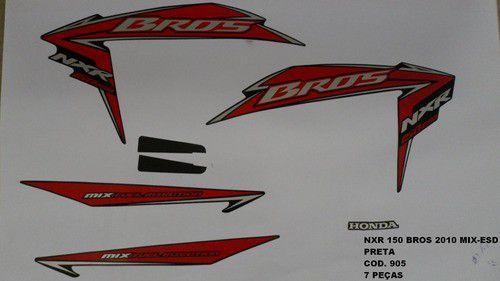 Faixa Nxr 150 Bros Esd Mix 10 - Moto Cor Preta - Kit 905 - Jotaesse