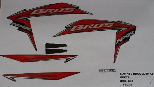 Faixa Nxr 150 Bros Ks 10 - Moto Cor Preta - Kit 893 - Jotaesse