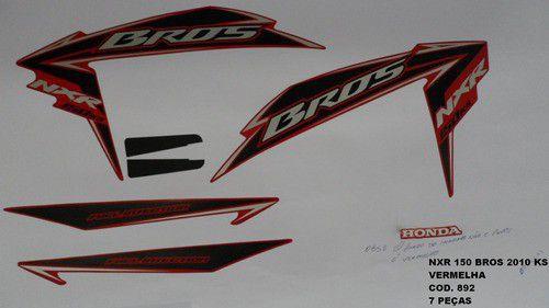 Faixa Nxr 150 Bros Ks 10 - Moto Cor Vermelha - Kit 892 - Jotaesse