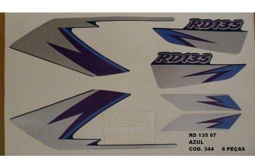 Faixa Rd 135 97 - Moto Cor Azul (344 - Kit Adesivos) - Jotaesse
