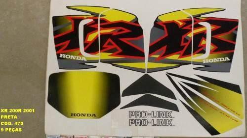 Faixa Xr 200 01 - Moto Cor Preta 470 - Kit Adesivos - Jotaesse