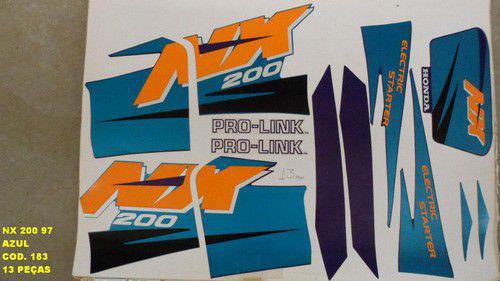 Faixas Nx 200 97 - Moto Cor Azul (183 - Kit Adesivos) - Jotaesse