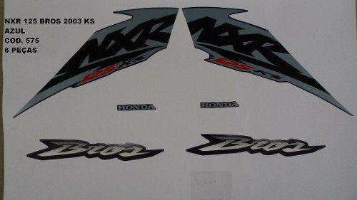 Faixas Nxr 125 Bros Ks 03 - Moto Cor Azul - Kit 575 - Jotaesse