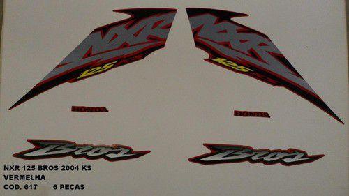 Faixas Nxr 125 Bros Ks 04 - Moto Cor Vermelha - Kit 617 - Jotaesse