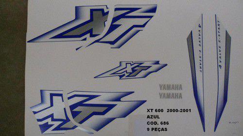 Faixas Xt 600 00/01 - Moto Cor Azul (686 - Kit Adesivos) - Jotaesse