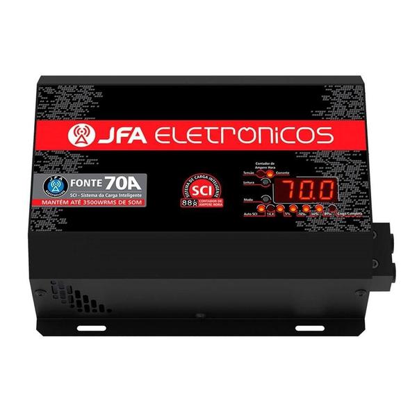 Fonte Automotiva Digital Jfa 70a - Bivolt com Voltímetro