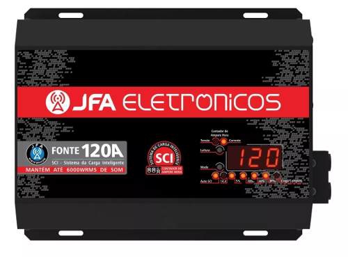 Fonte Automotiva Jfa 120 Amp C/ Voltímetro e Indic. de Carga