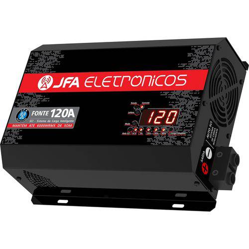 Fonte Automotiva Jfa 120a 6000w Digital Bivolt com Voltímetro