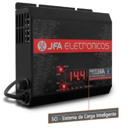 Fonte Carregador Jfa 36a Sci Slim 36a Bivolt com Voltímetro e Amperímetro