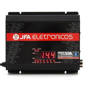 Fonte Carregadora JFA 50A com Multímetro e Indicador de Carga - Slim/Bivolt